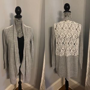 Cozy soft cotton and lace cardigan